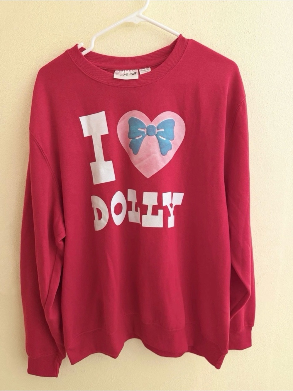 Dolly Parton I Love Dolly Pajama Lounge Set Heart Bow Red Pink Pants Top